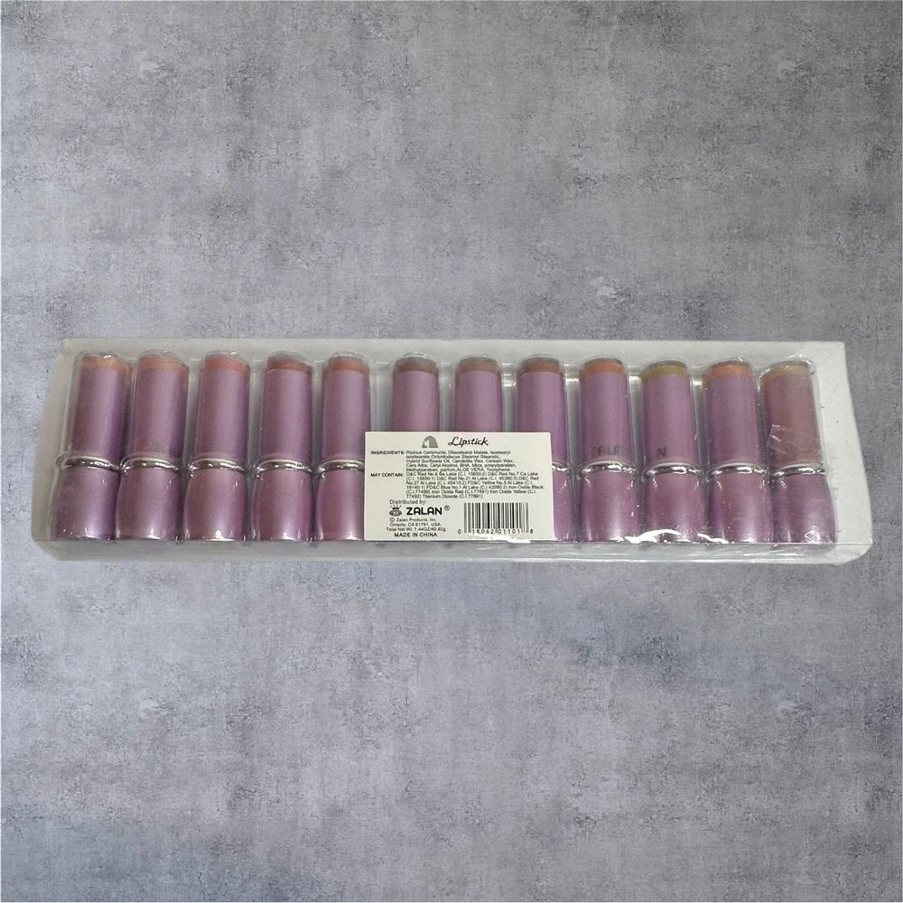 Zalan Lipstick‎ Set 12pc Multicolor New Aloe Vera Vitamin E Pro Color 1.44oz